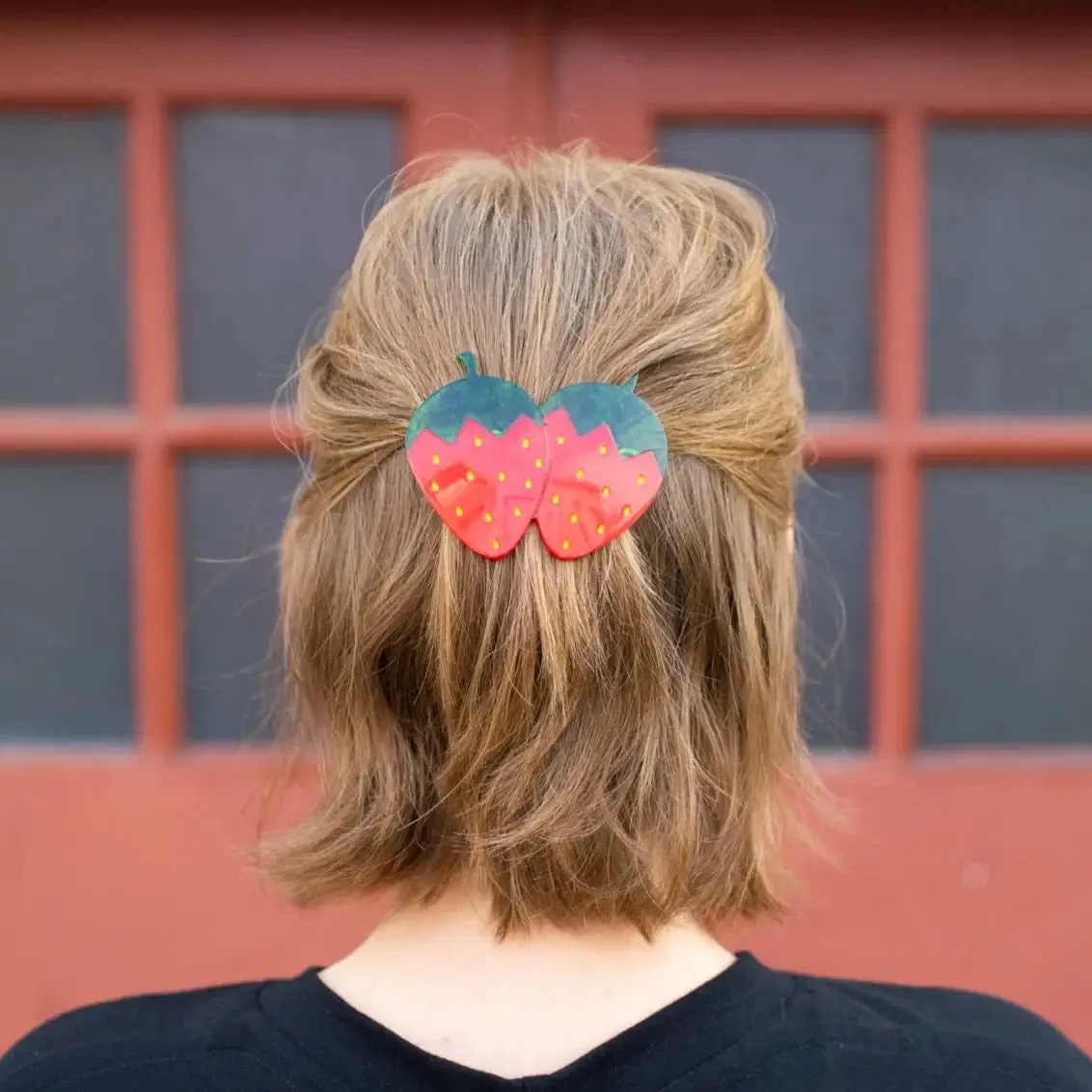 Strawberries French Hair Barrette