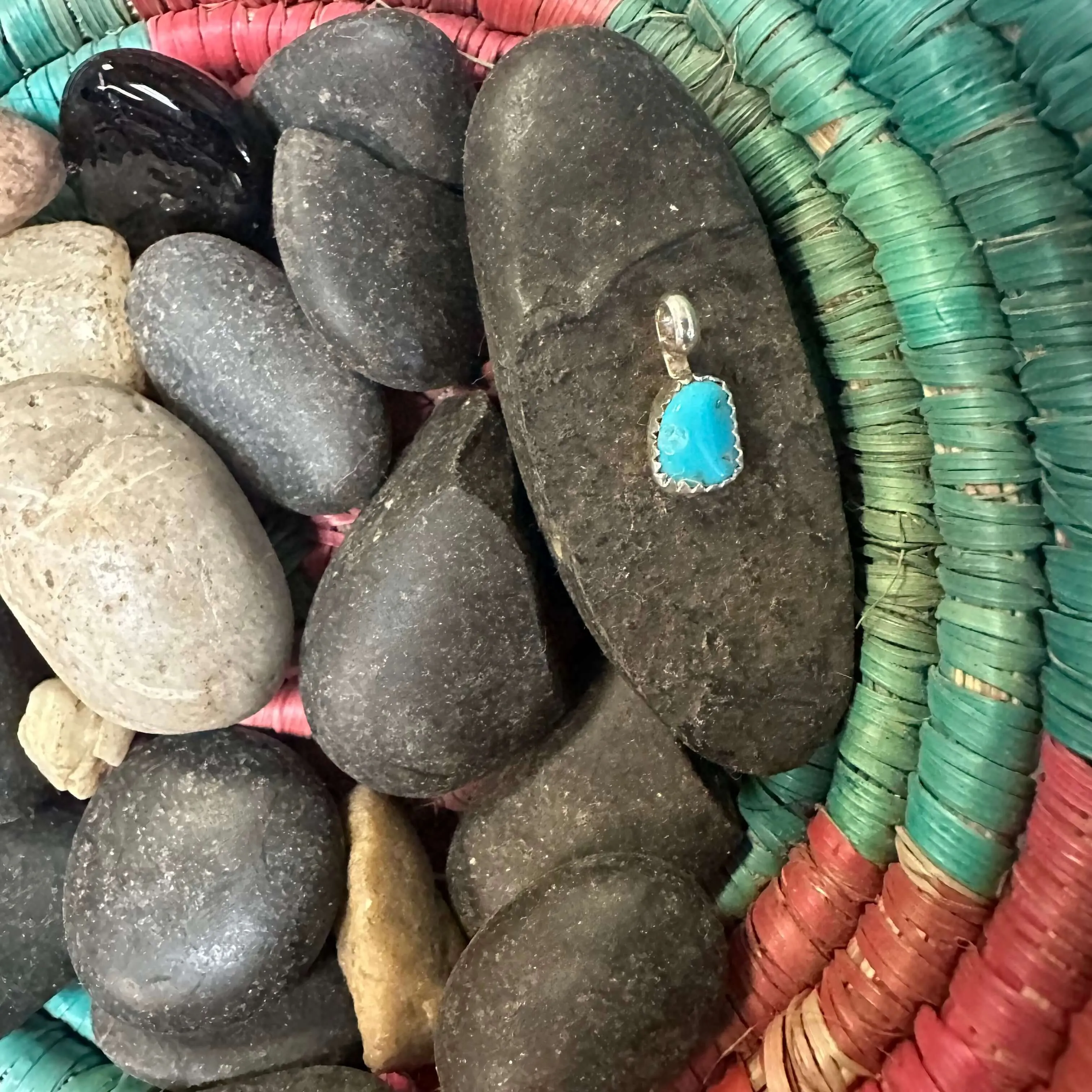 Tiny Turquoise Genuine Necklace  Pendant