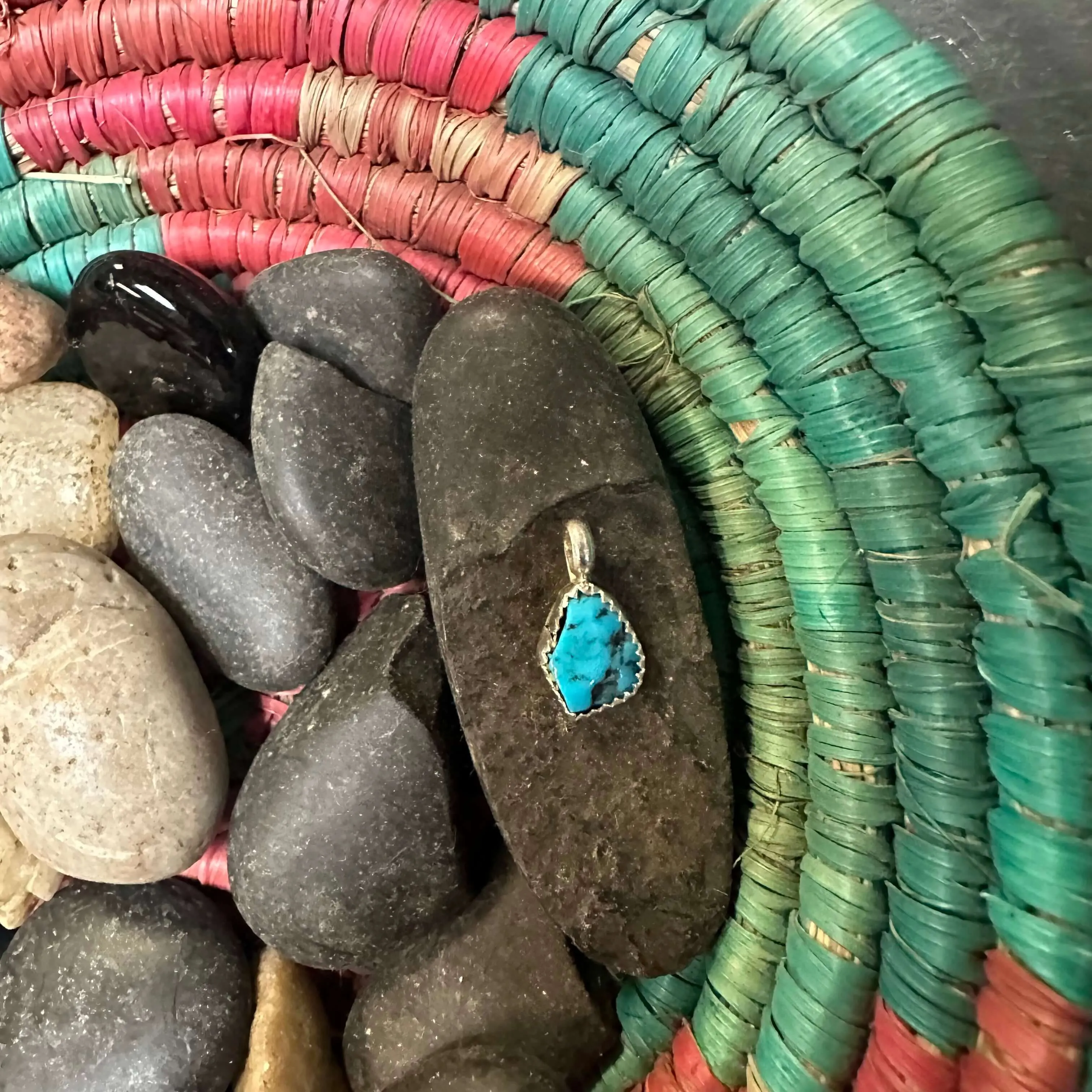 Tiny Turquoise Genuine Necklace  Pendant