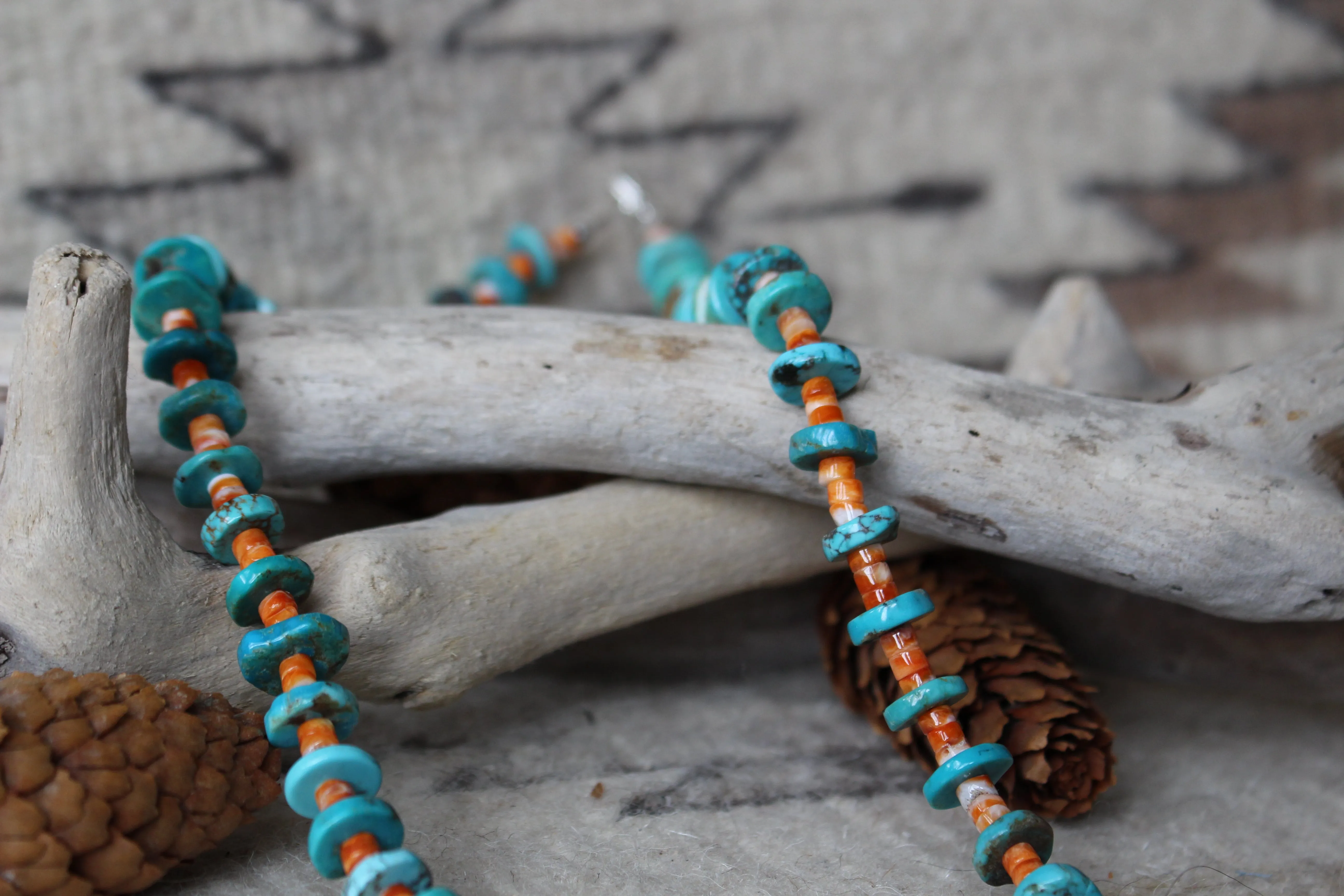 Turquoise and Spiny Oyster Necklace