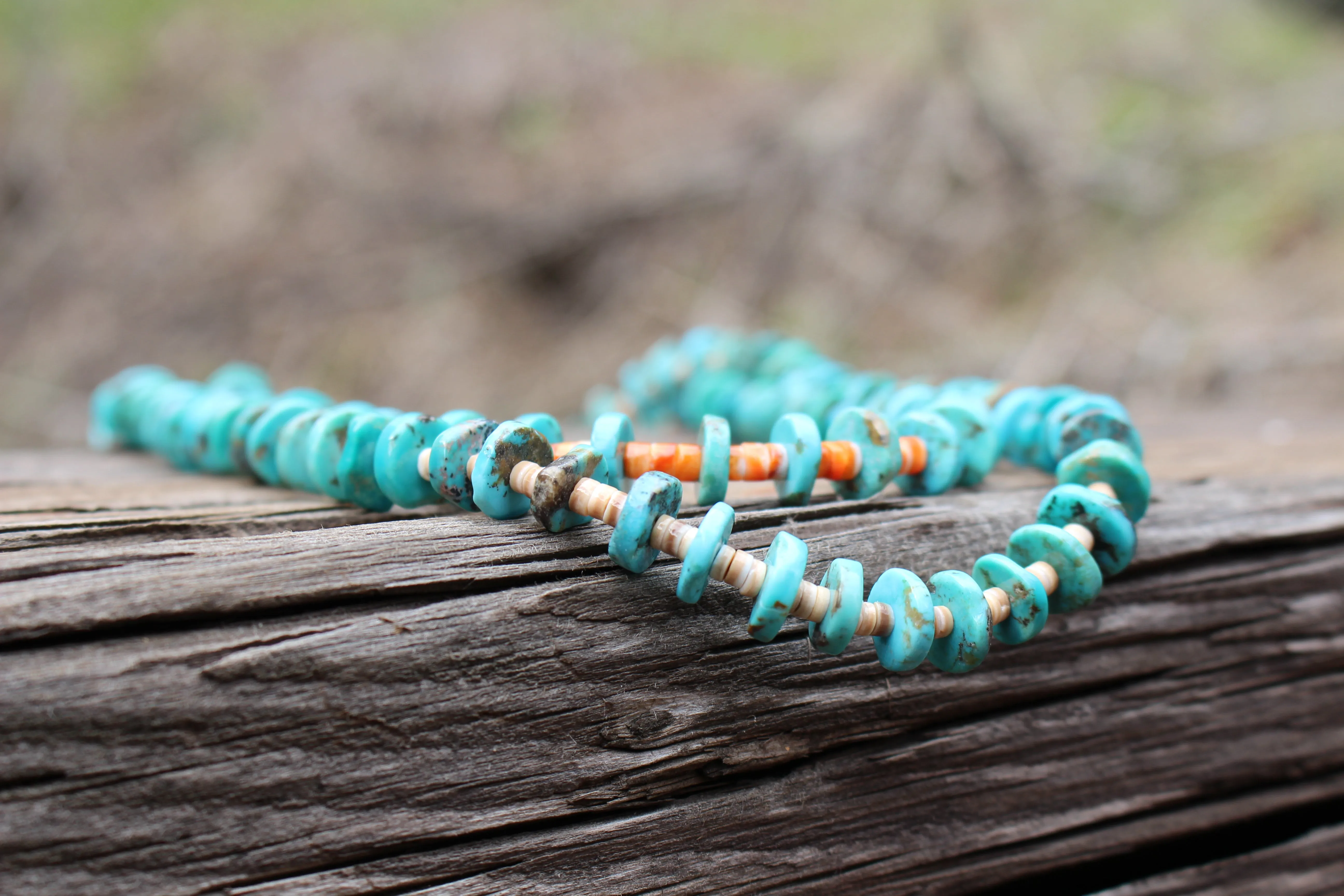 Turquoise and Spiny Oyster Necklace