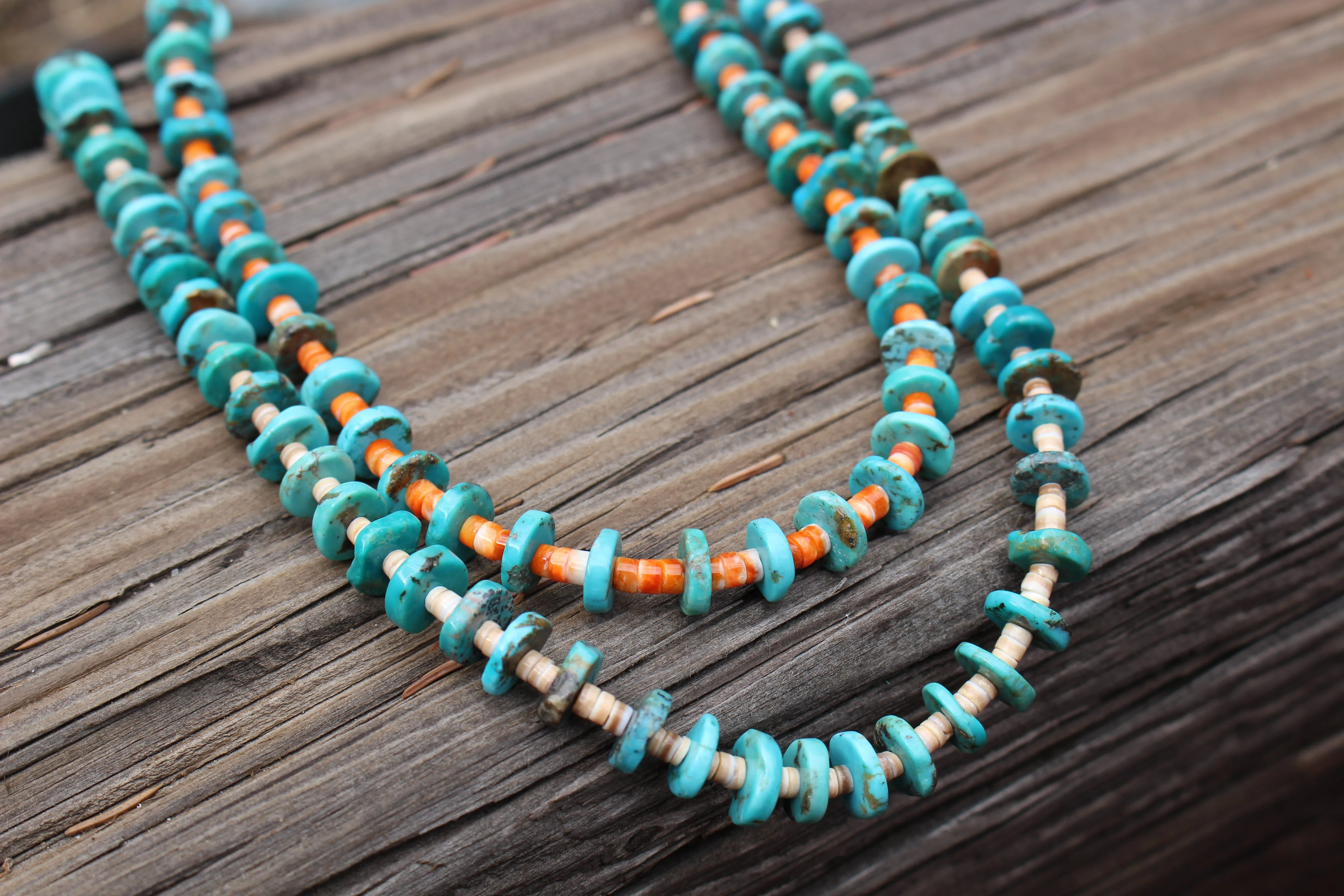 Turquoise and Spiny Oyster Necklace