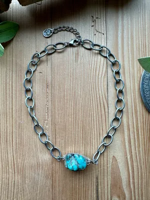 Turquoise Chunk Choker Necklace