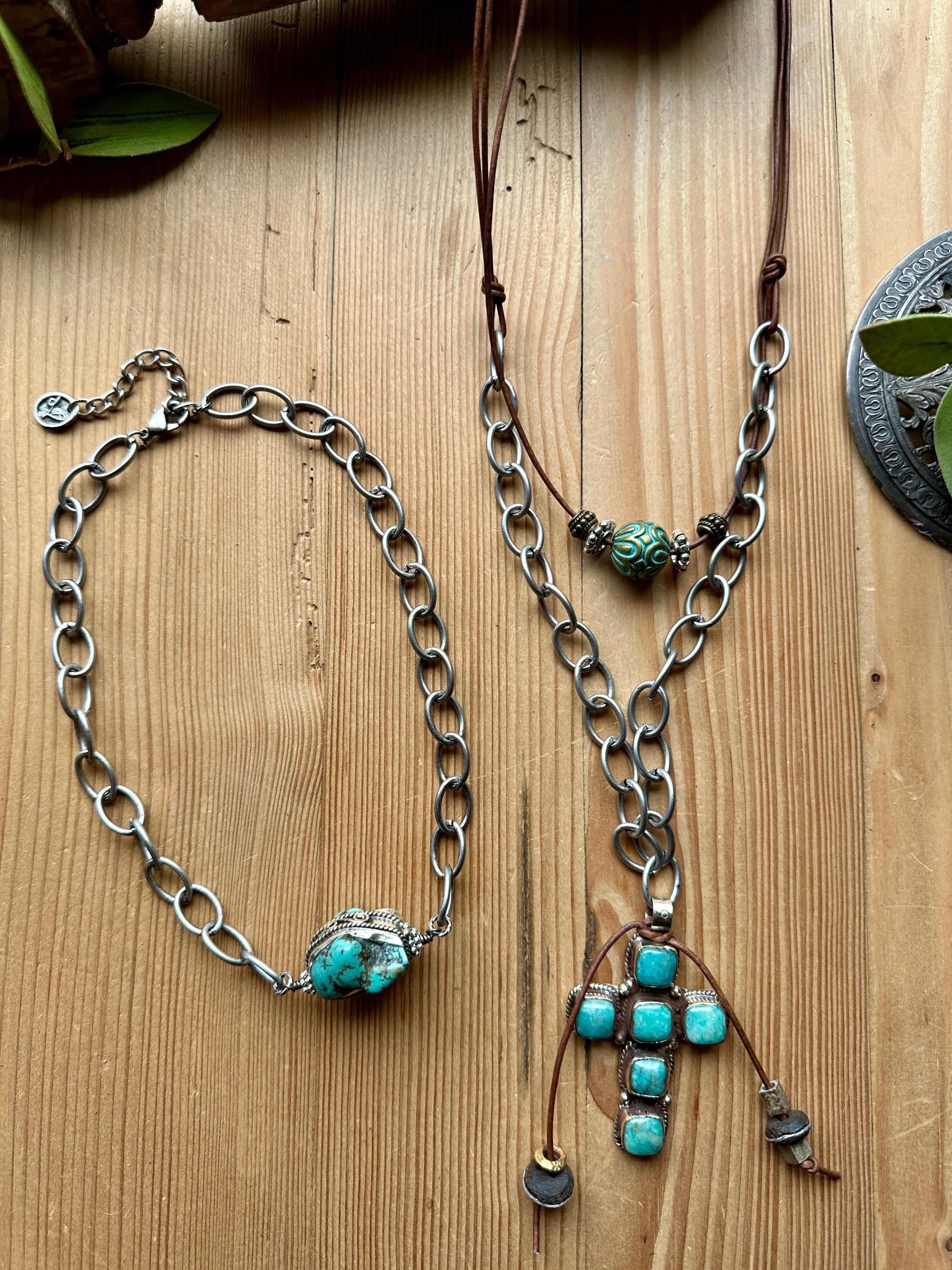 Turquoise Chunk Choker Necklace