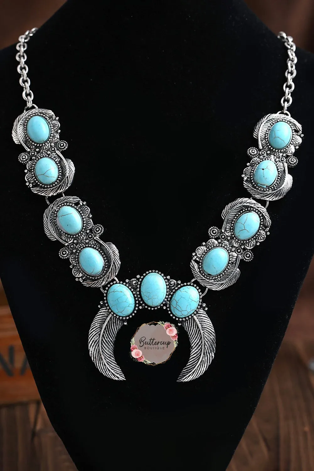 Turquoise Stone Beaded Necklace