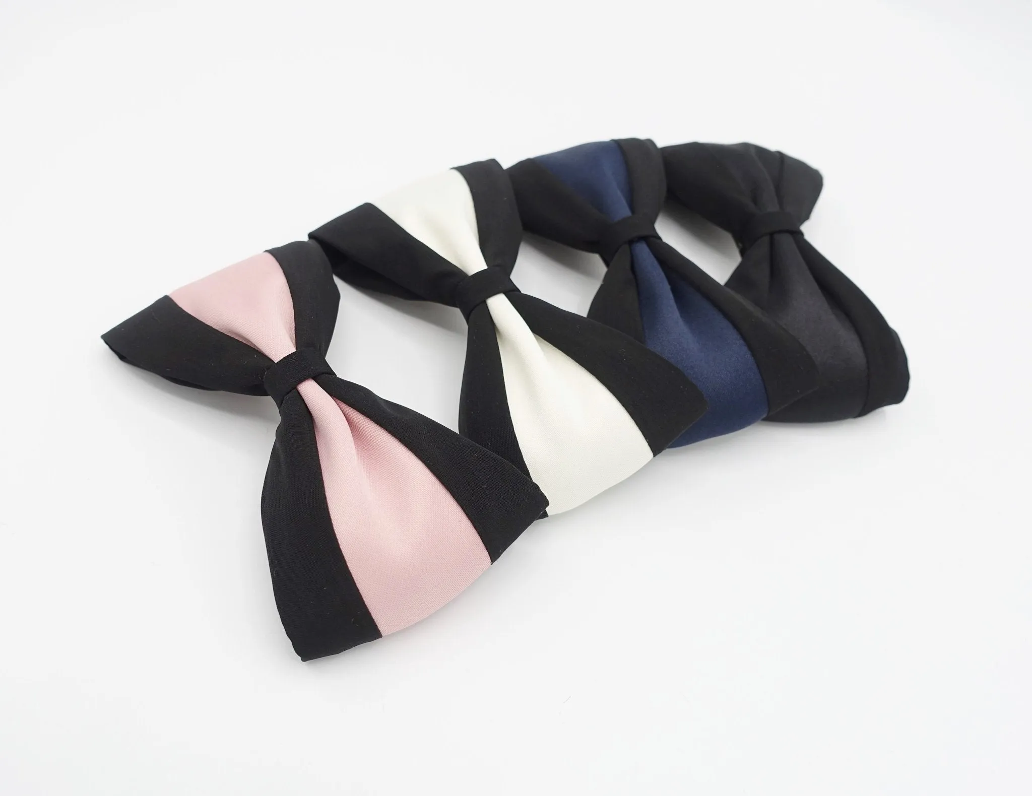 two tone satin hair bow