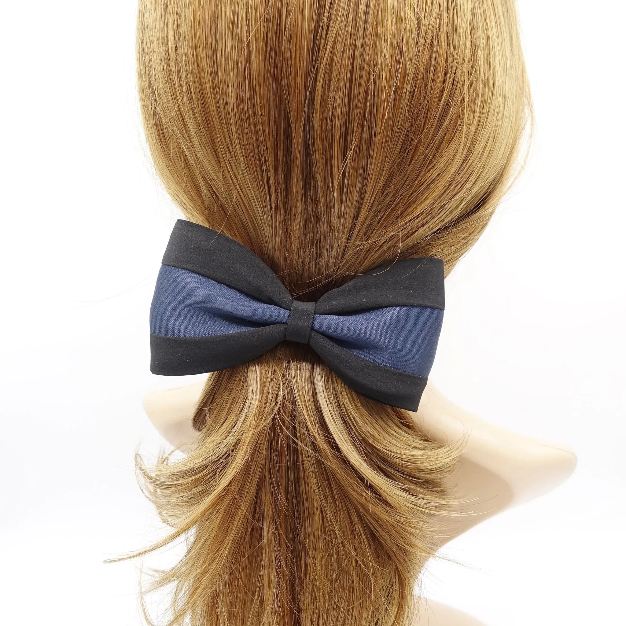 two tone satin hair bow