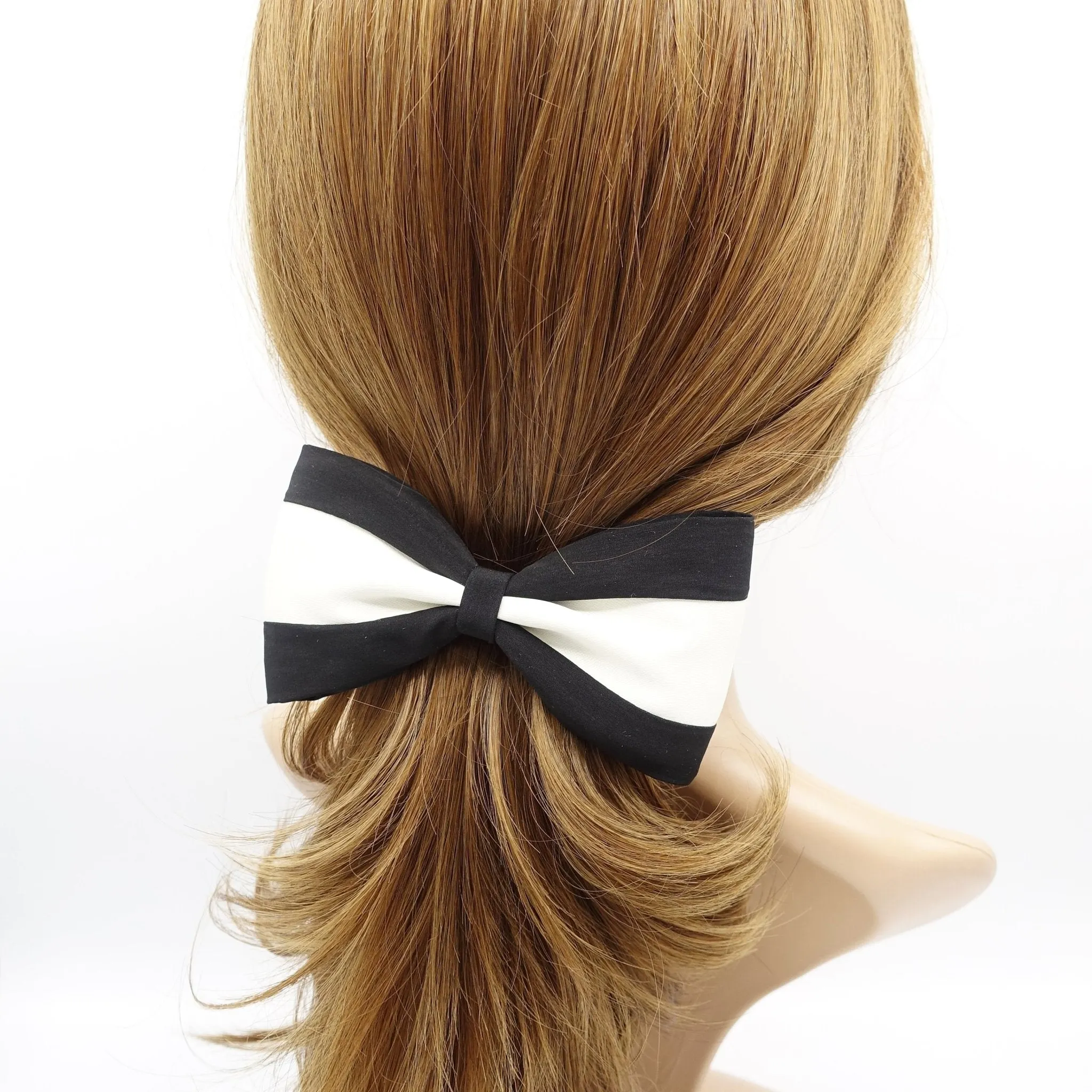 two tone satin hair bow