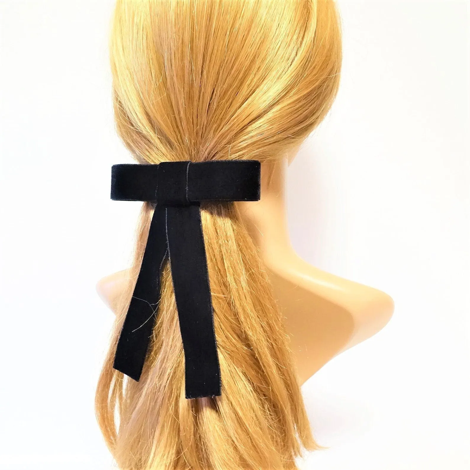 velvet black bow hair accessory shop for women