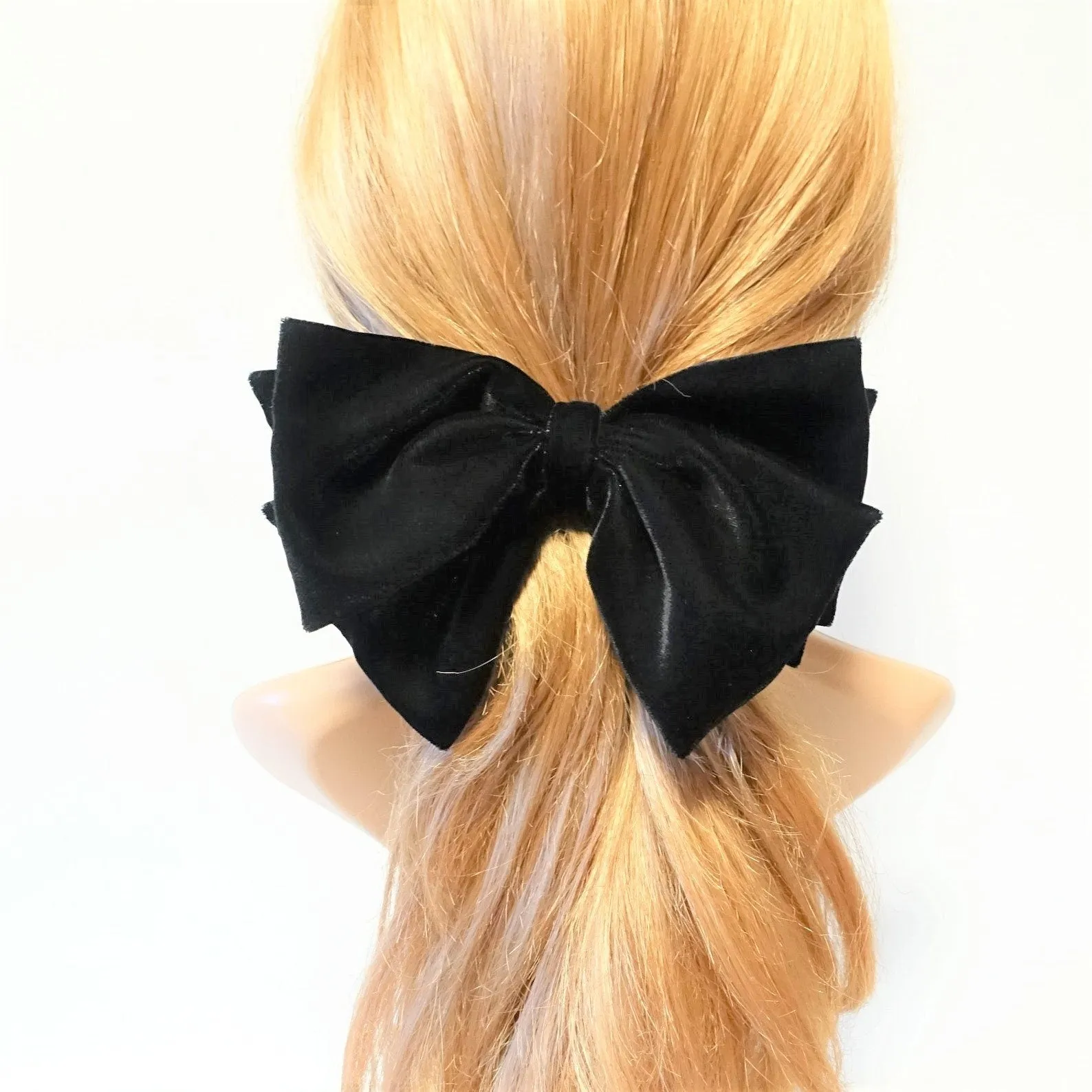 velvet black bow hair accessory shop for women