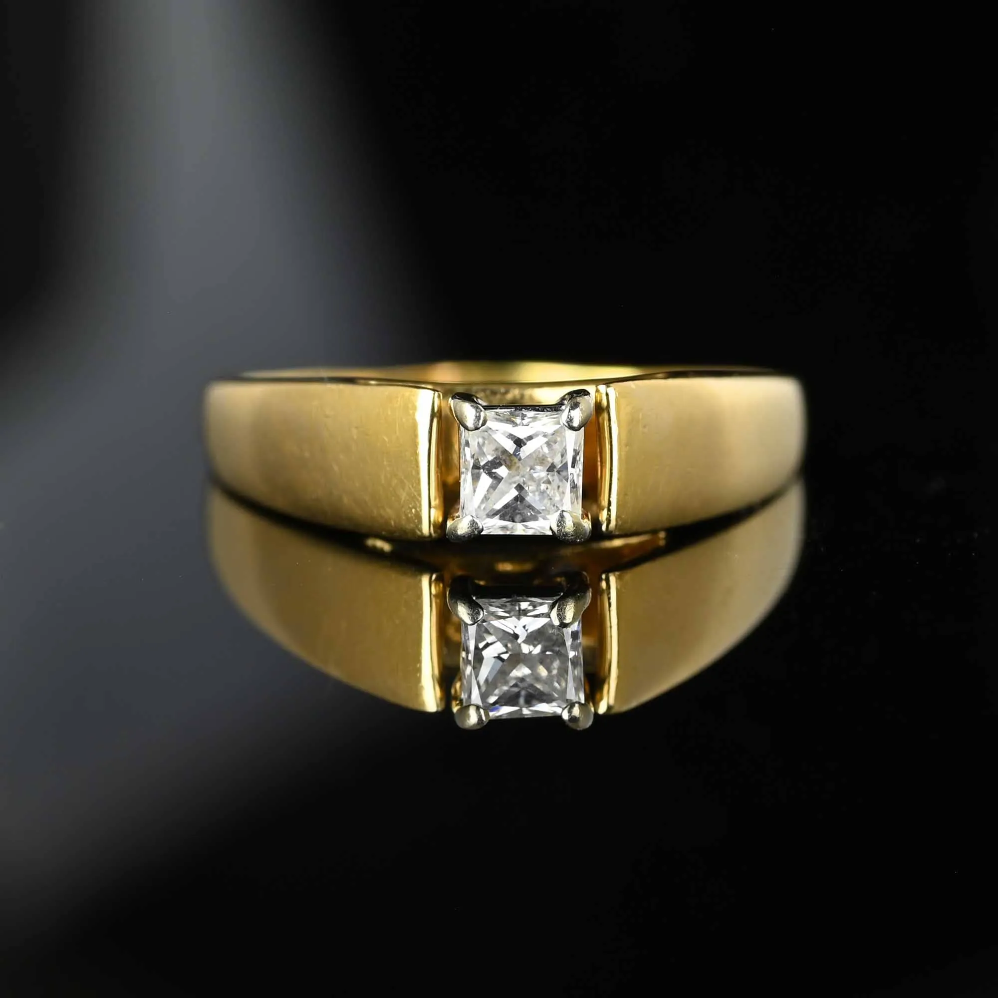 Vintage .35 CTW Princess Diamond Solitaire Ring in 14K Gold