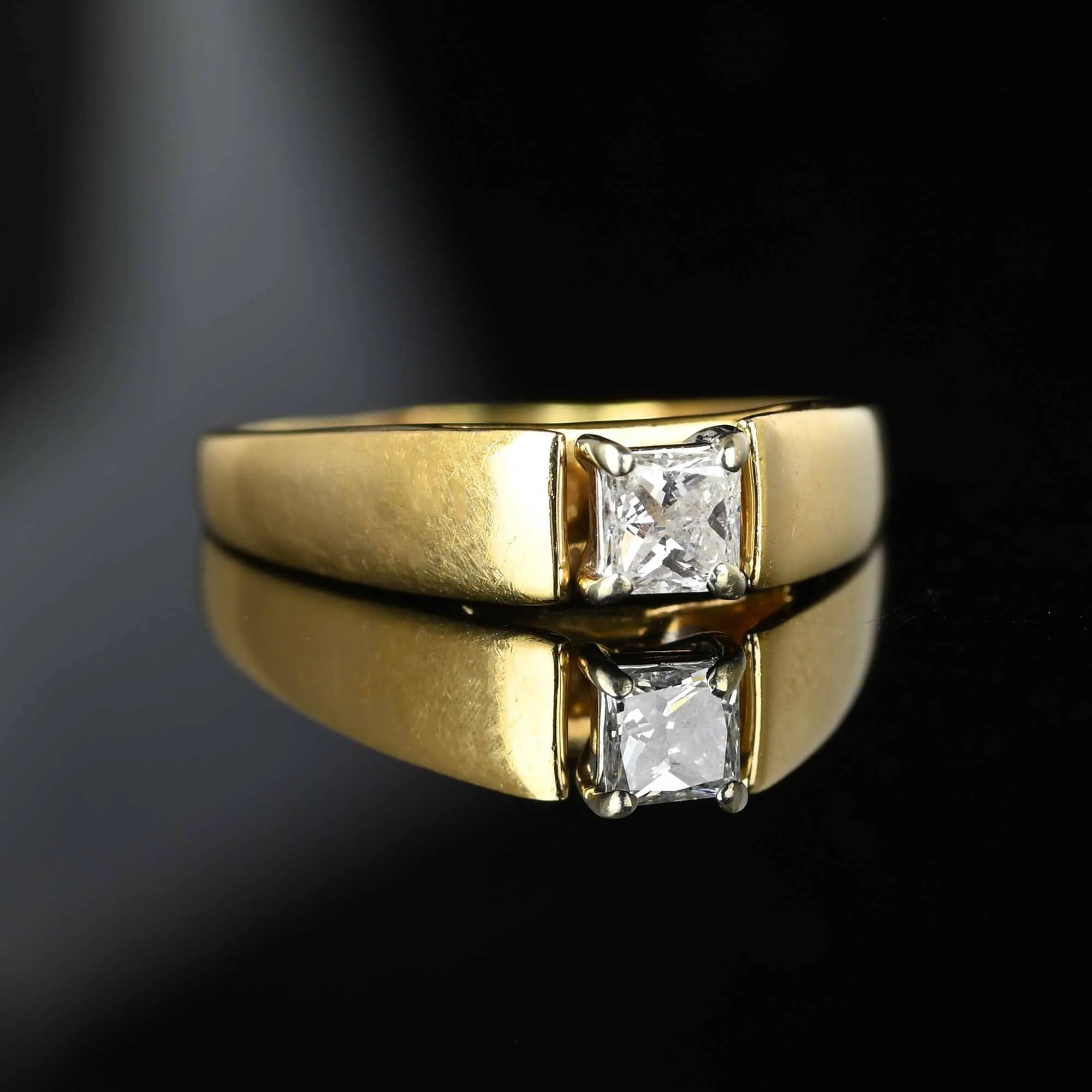 Vintage .35 CTW Princess Diamond Solitaire Ring in 14K Gold