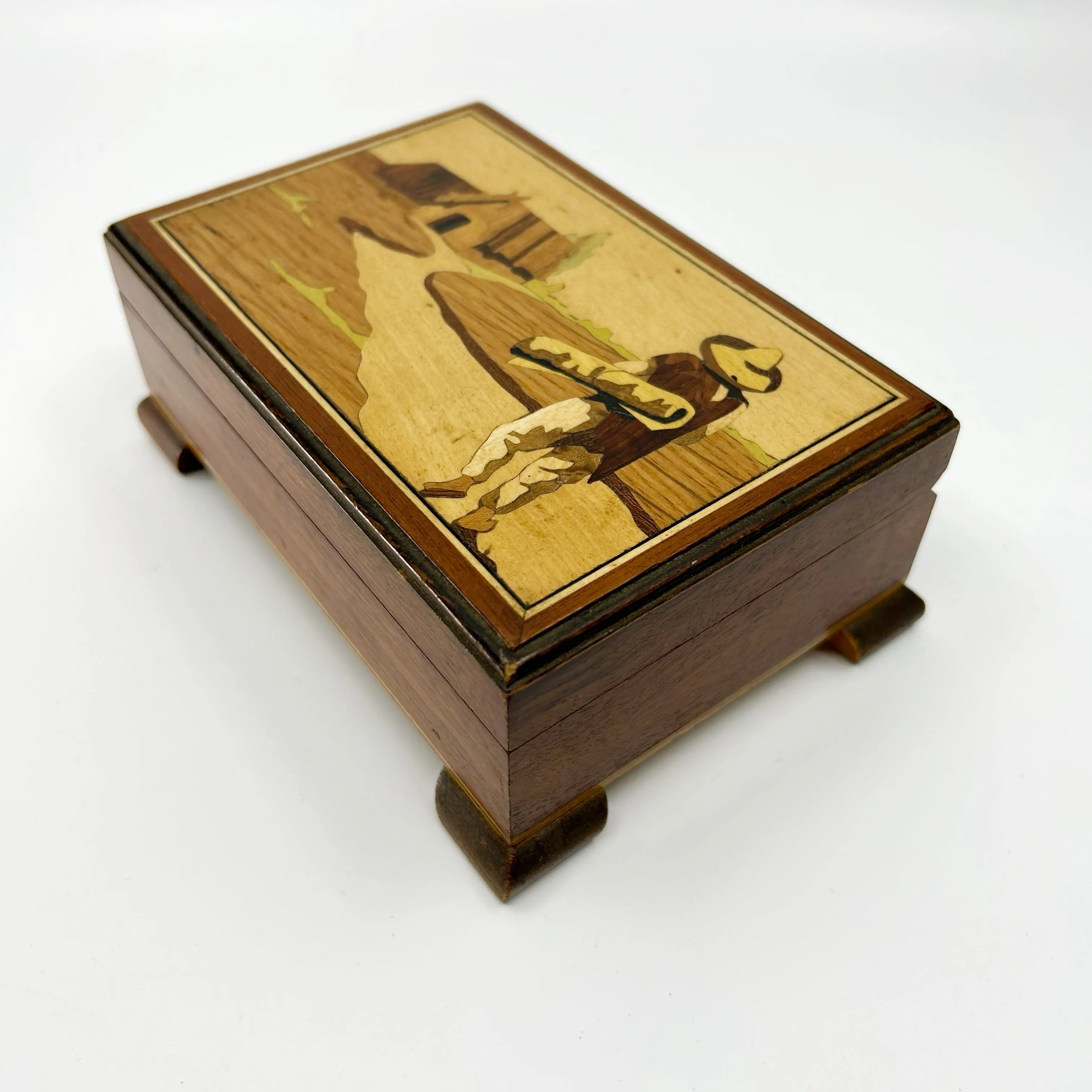 Vintage Inlaid Wooden Box - Rare Find