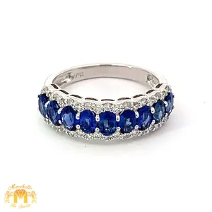 VVS/vs EF color high clarity diamonds set in a 18k Gold Celine Blue Sapphire Ring with Round Diamonds