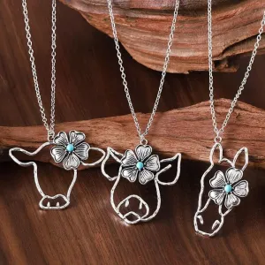 Western Pig and Cow Fashion Necklaces so Cute!