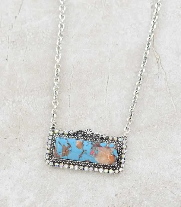 Western Turquoise Bar Necklace