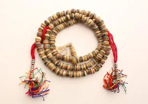 White Yak Bone Inlaid Meditation Mala with Dorjee Counter