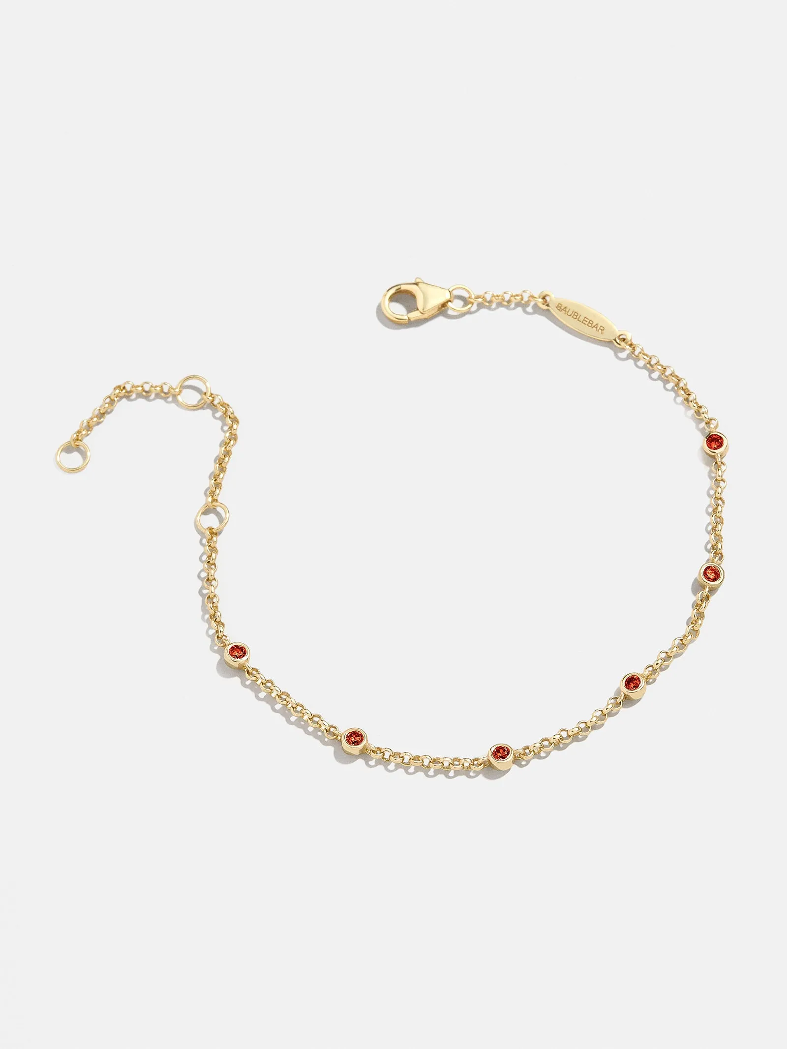 Yasmine 18K Birthstone Bracelet - Garnet